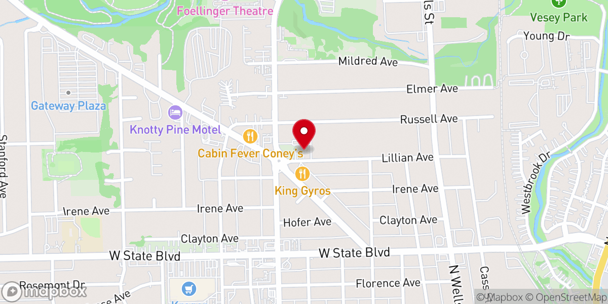 Map showing location of Northside Missionary Church
