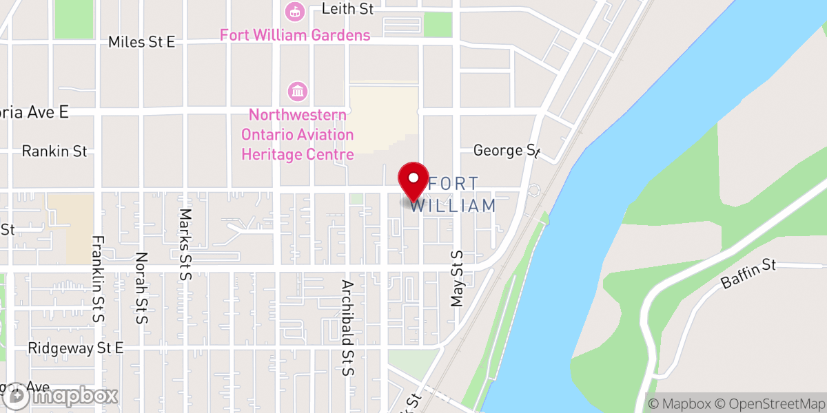Map showing location of St. Andrew's Presbyterian Church