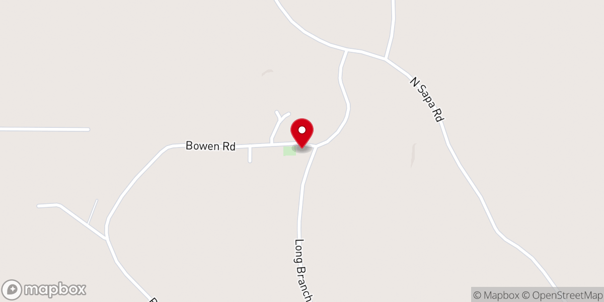 Map showing location of New Long Branch Church