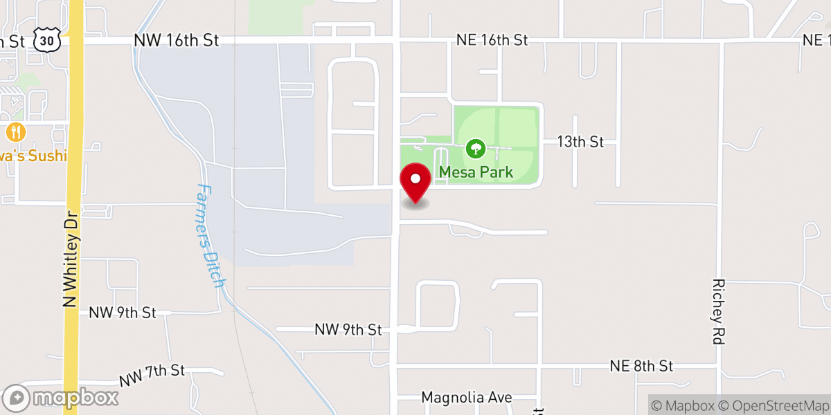 Map showing location of Calvary Church Fruitland