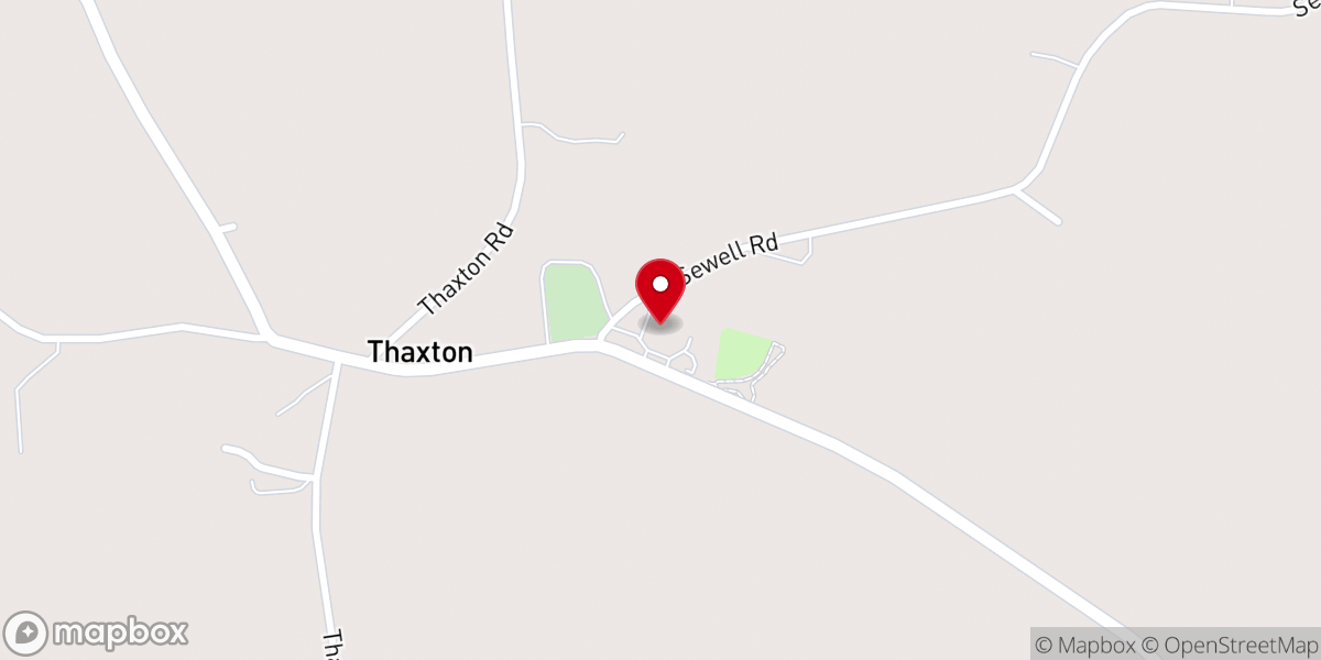 Map showing location of Thaxton Community Center