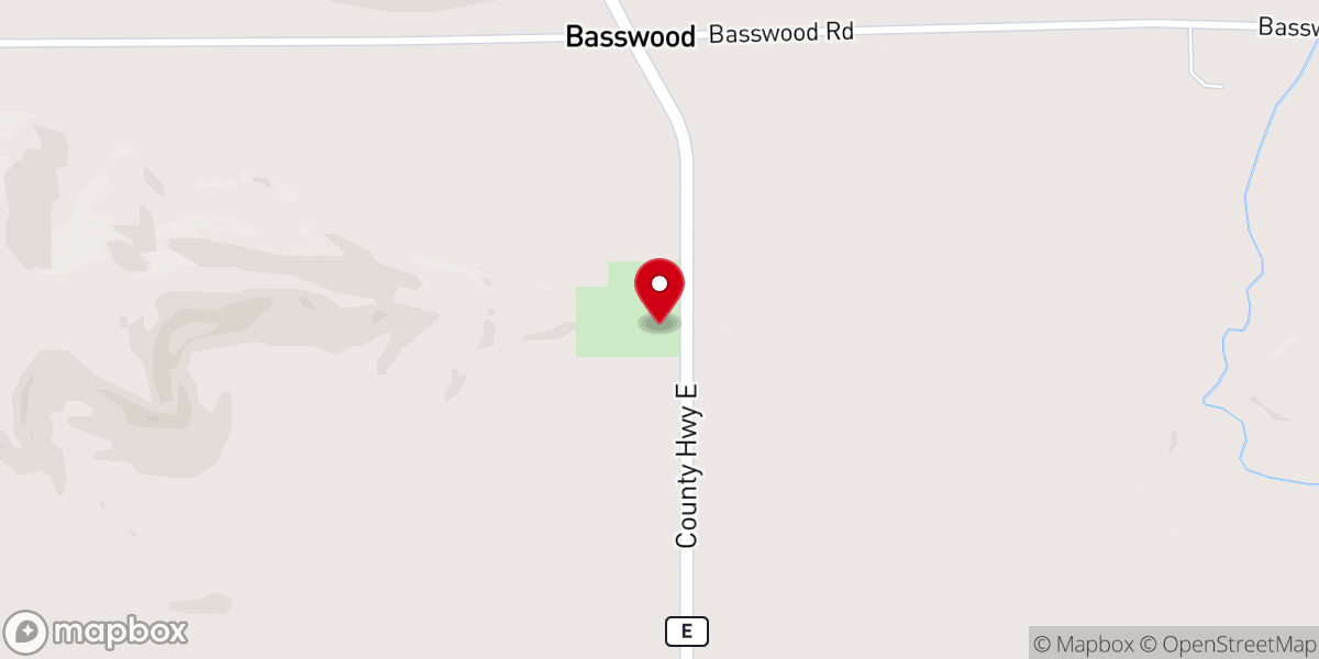 Map showing location of Basswood Union Church