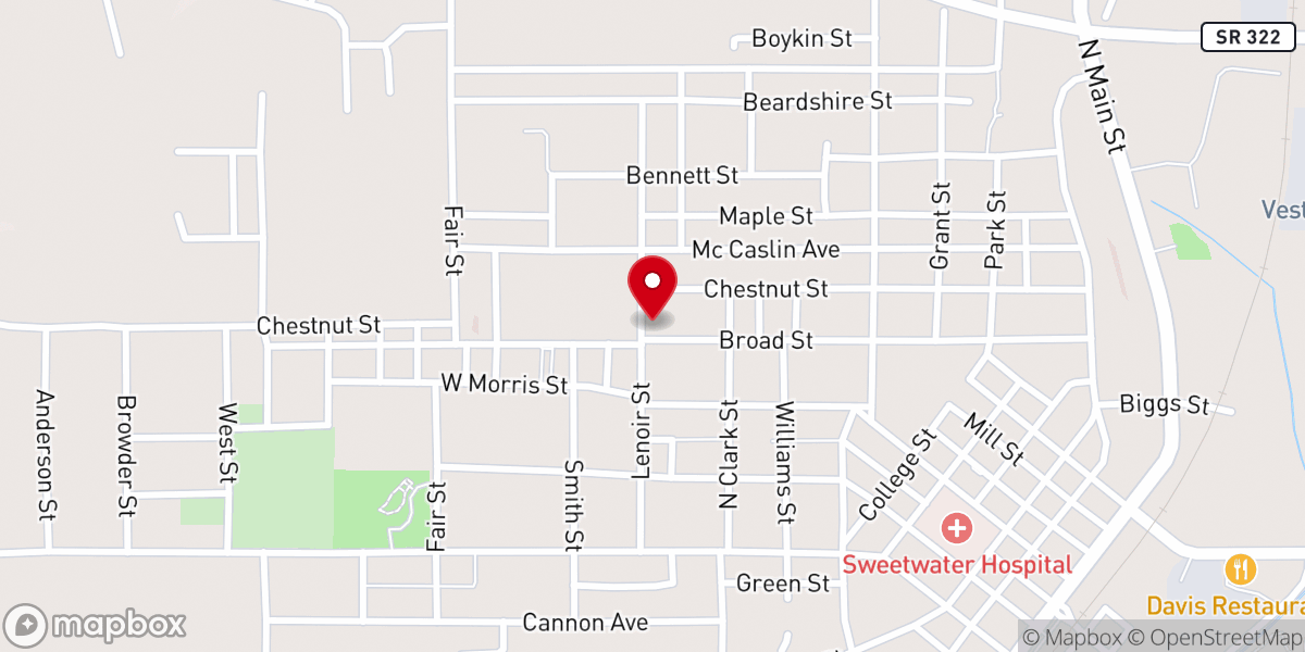 Map showing location of Burls Chapel Freewill Baptist Church