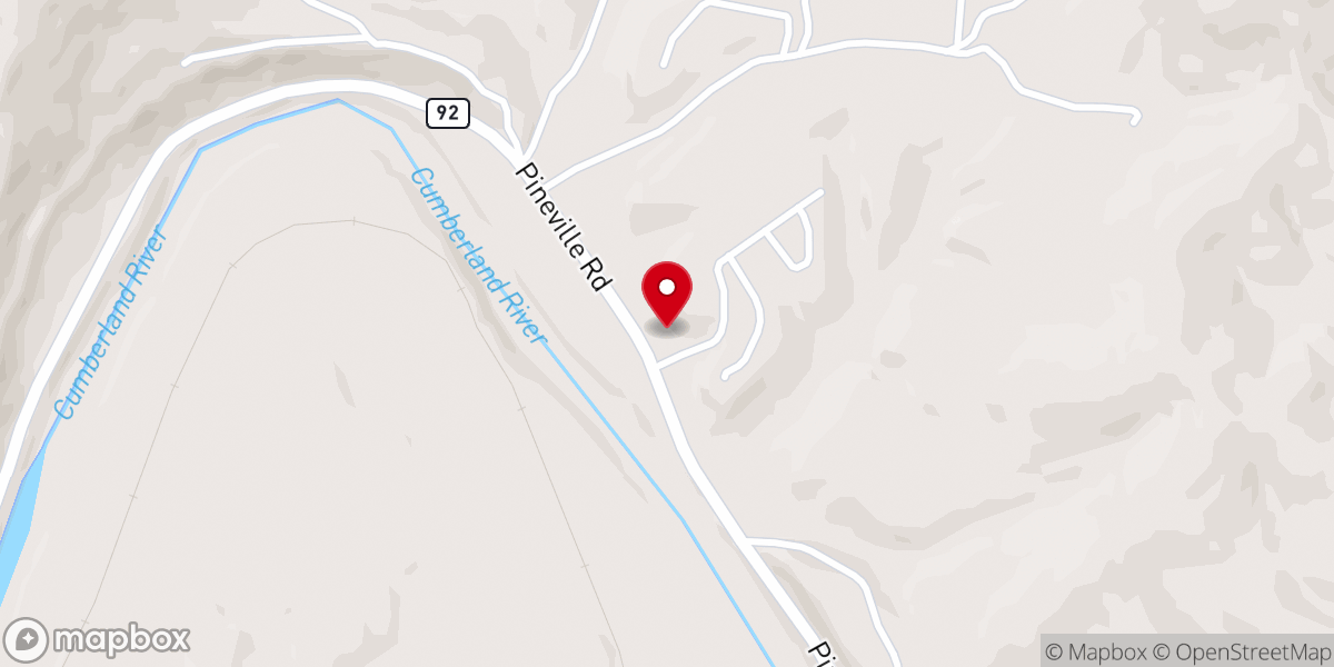 Map showing location of Cumberland River Church of God