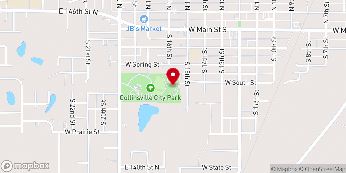 Map showing location of Collinsville City Park
