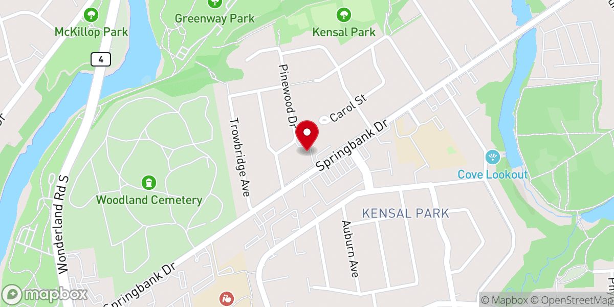 Map showing location of St. Michael & All Angels Anglican Church