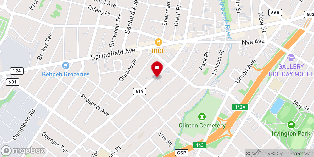 Map showing location of Liberty Gospel Assembly