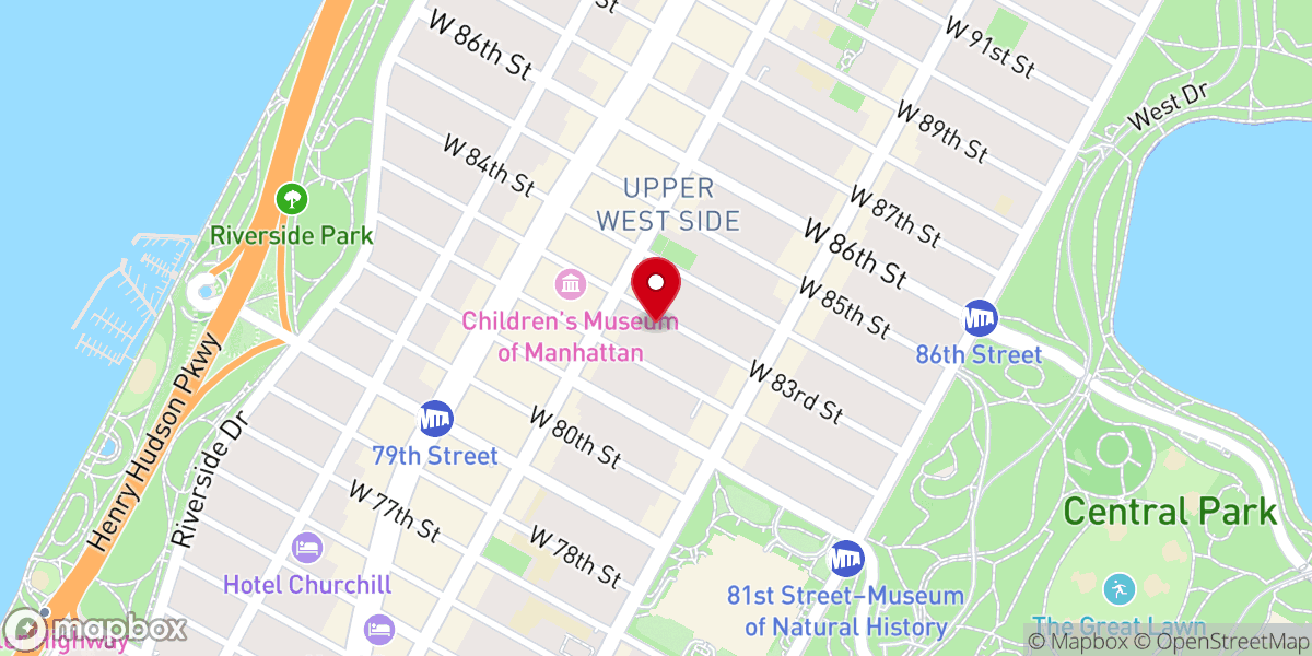 Map showing location of Redeemer Presbyterian Church West Side