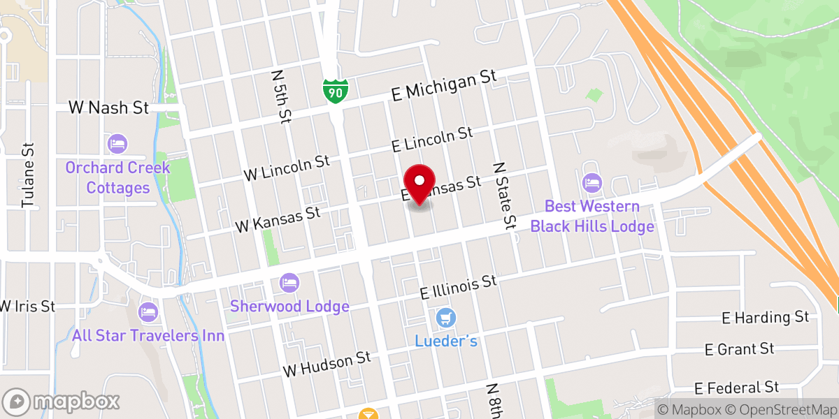 Map showing location of St. Paul Lutheran Church