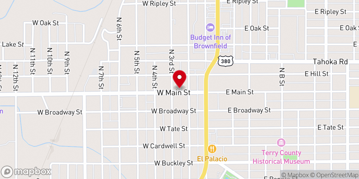 Map showing location of First Baptist Church