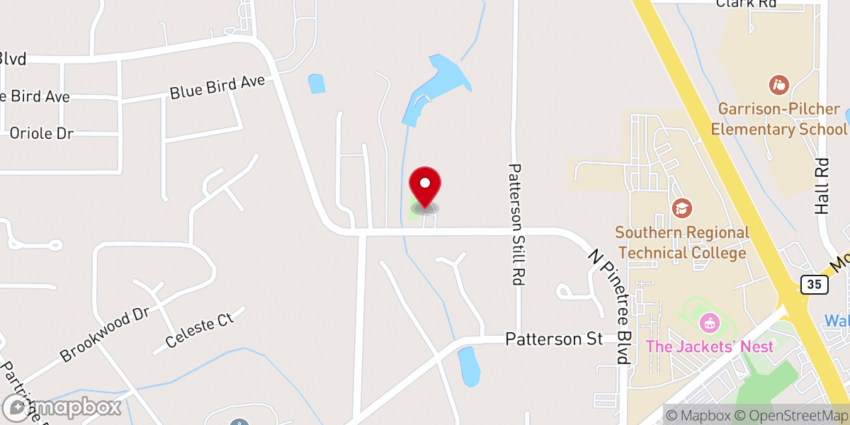Map showing location of Thomasville Primitive Baptist Church