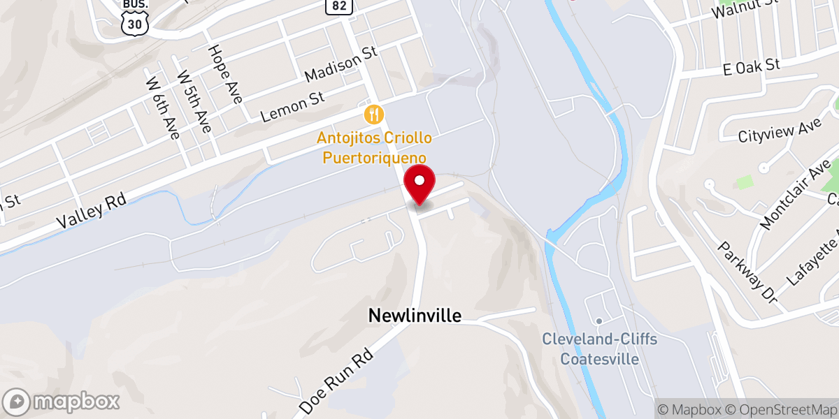 Map showing location of Blessed Virgin Mary Byzantine Catholic Church