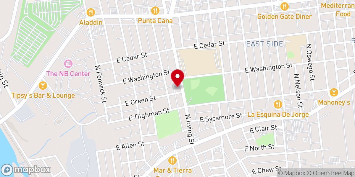 Map showing location of Evangelical Wesleyan Church