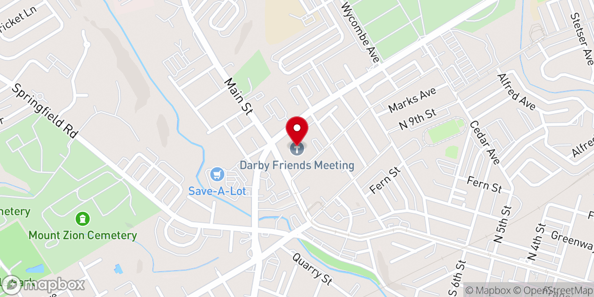 Map showing location of Darby Friends Meeting