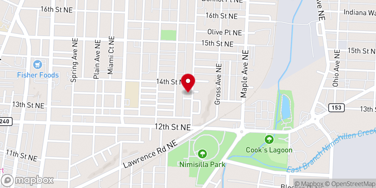 Map showing location of Mt Calvary Baptist Church