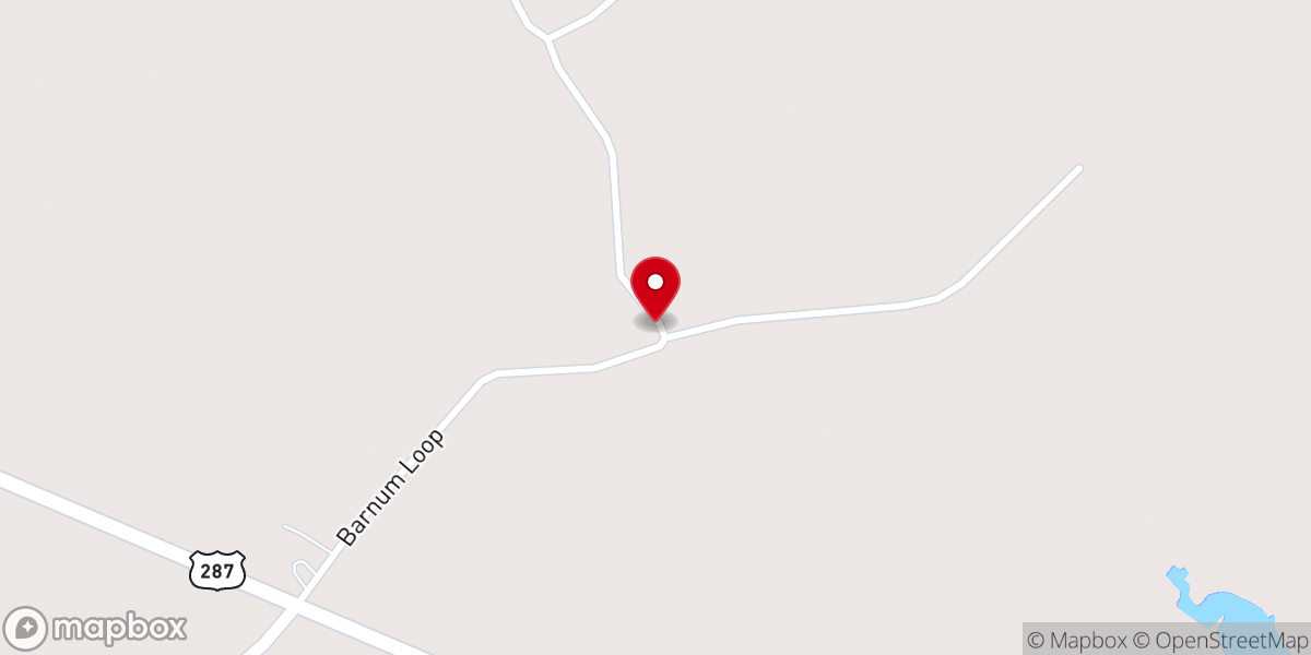 Map showing location of Barnum First Baptist Church
