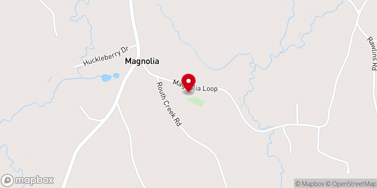 Map showing location of Magnolia Baptist Church
