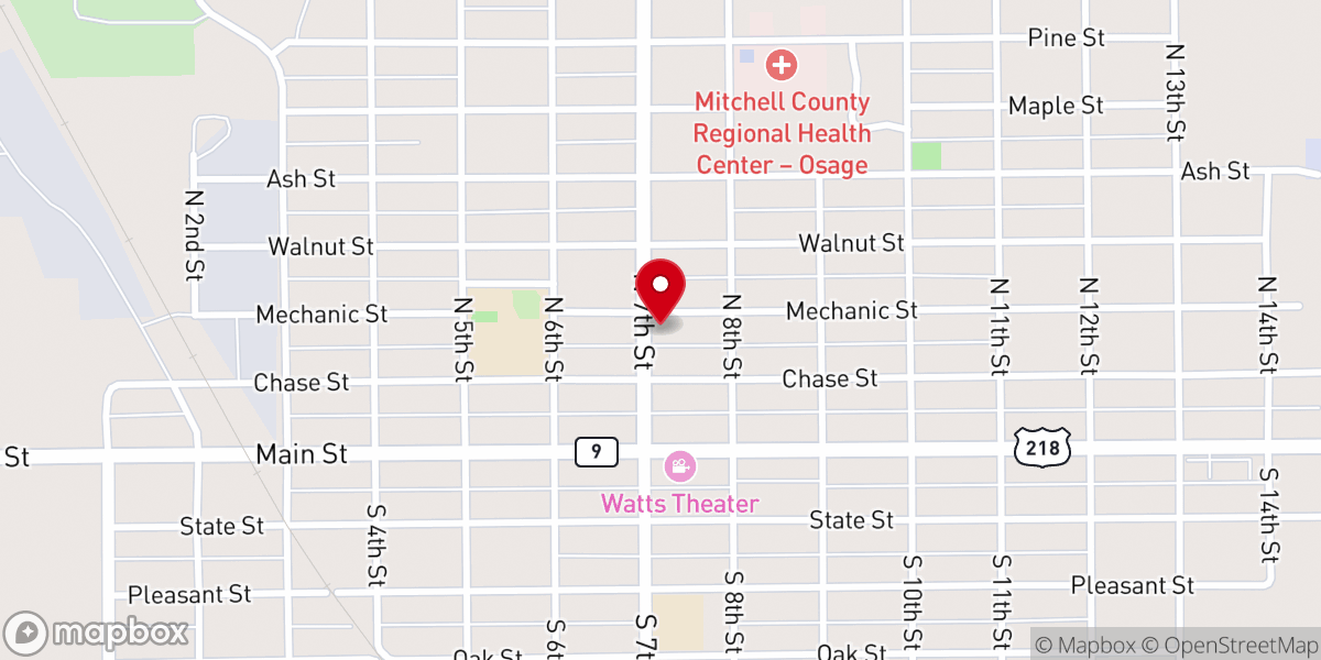 Map showing location of First Baptist Church