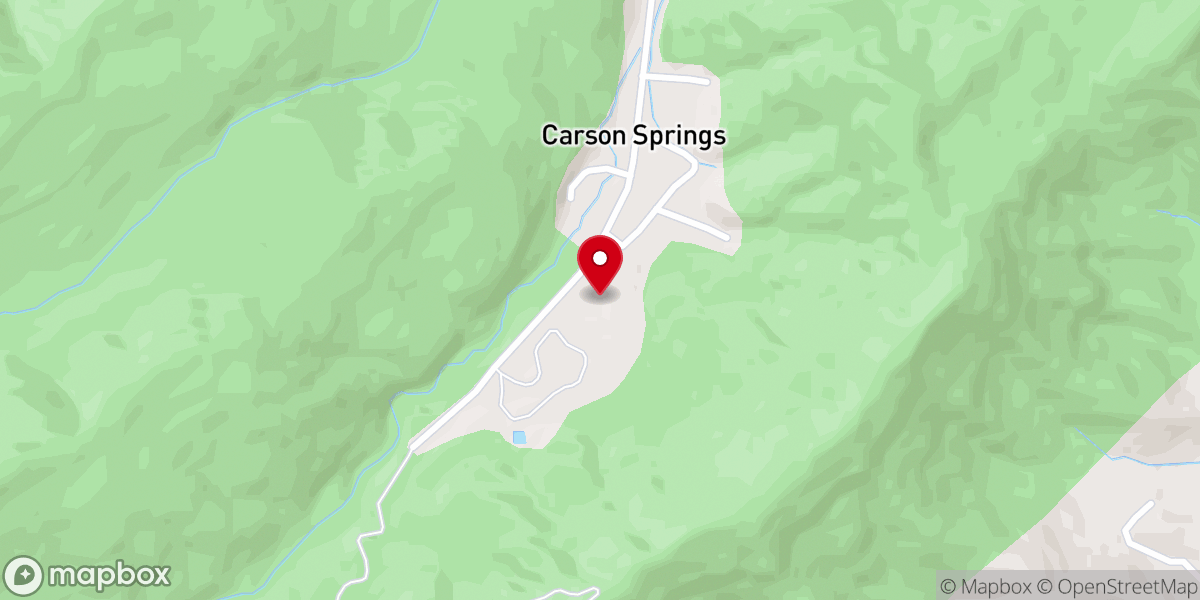 Map showing location of Carson Springs Baptist Conference Center