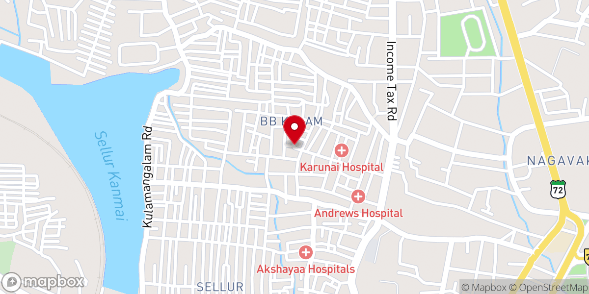 Map showing location of பூரண சுவிசேஷ பெந்தேகோஸ்தே சபை - நரிமேடு, மதுரை. FGPC MADURAI