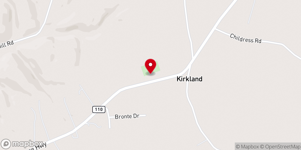 Map showing location of Kirkland Chapel