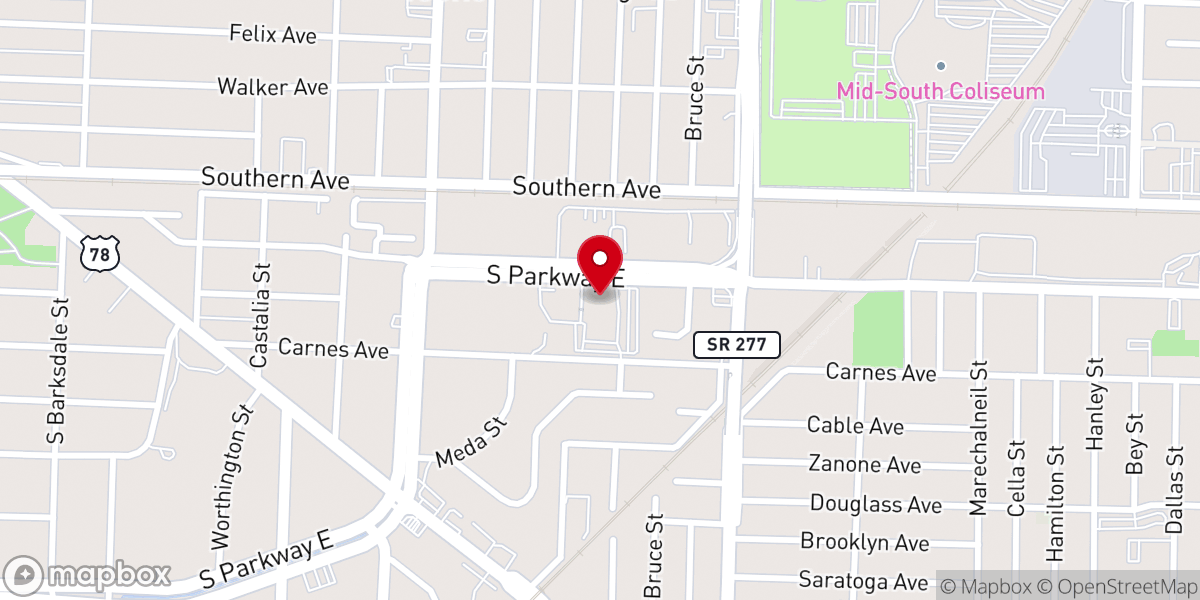 Map showing location of New Salem Missionary Baptist Church