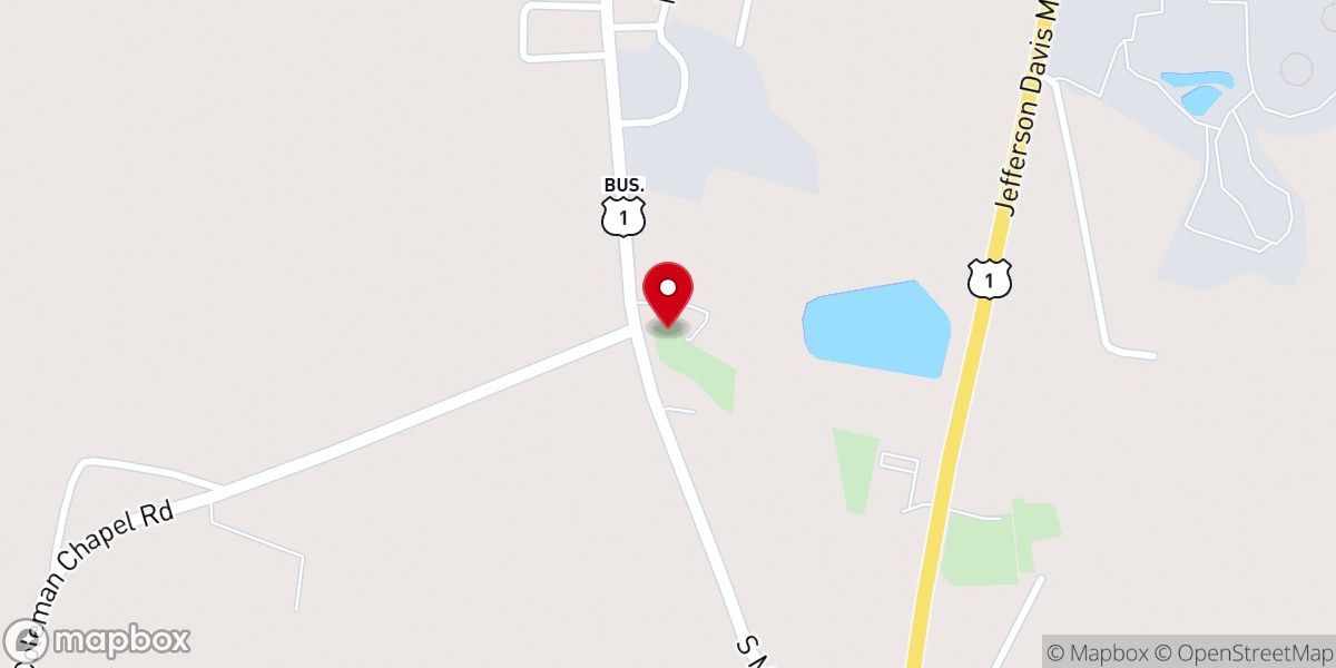 Map showing location of Brinson Hill Baptist Church