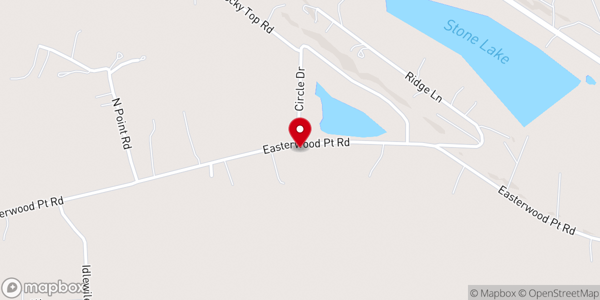 Map showing location of Jones Hill Pentecostal Church