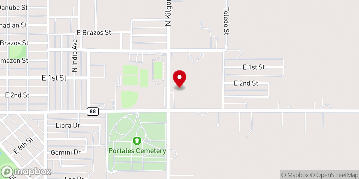 Map showing location of Third and Kilgore Church of Christ