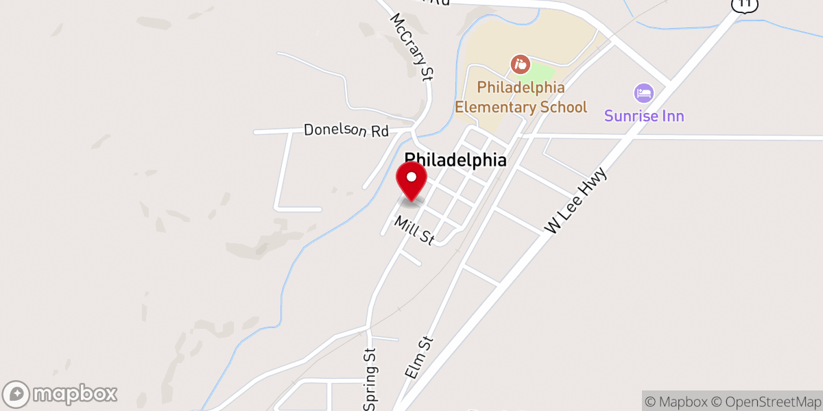 Map showing location of Faith Chapel