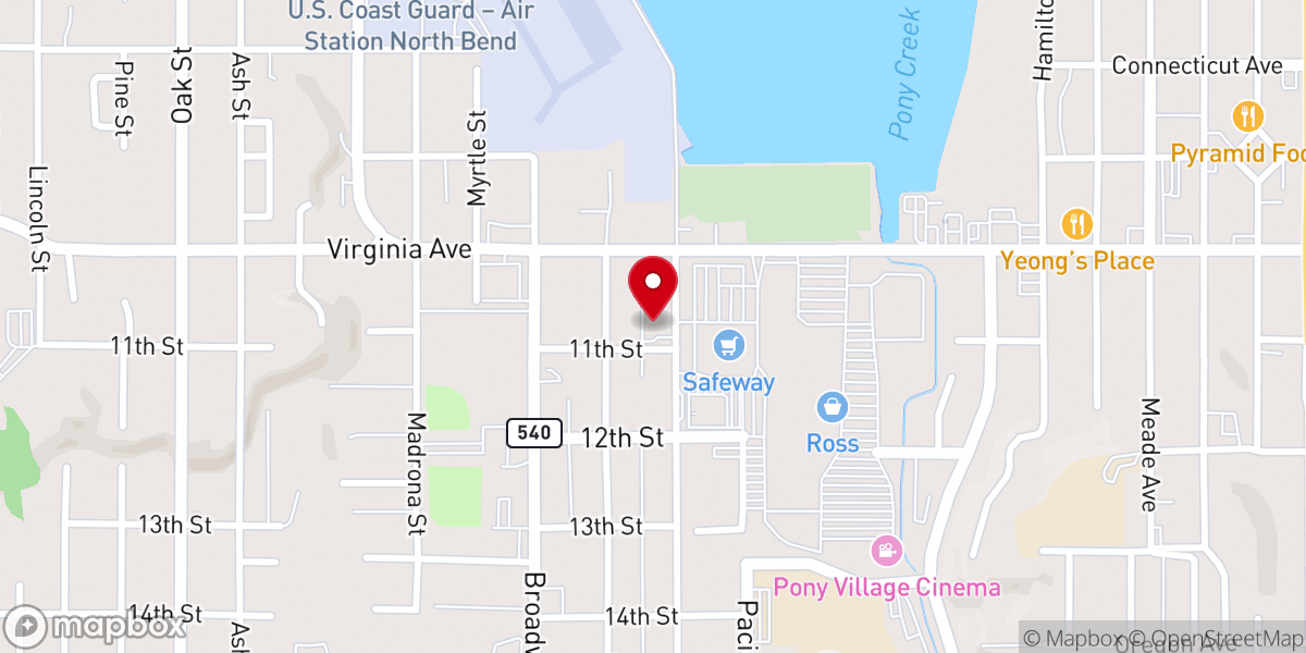 Map showing location of First Baptist Church