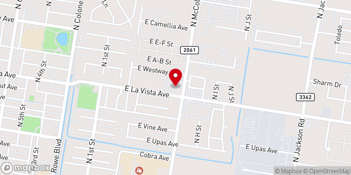 Map showing location of First Assembly Of God McAllen