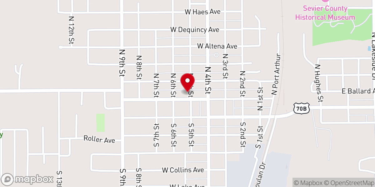 Map showing location of Saint Barbara Catholic Church