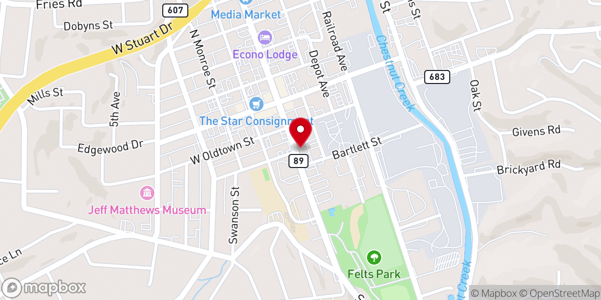 Map showing location of Cornerstone Community Church