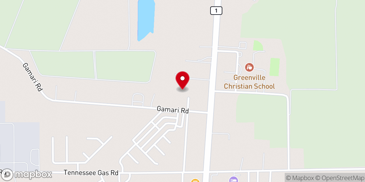 Map showing location of Greenville Bible Church