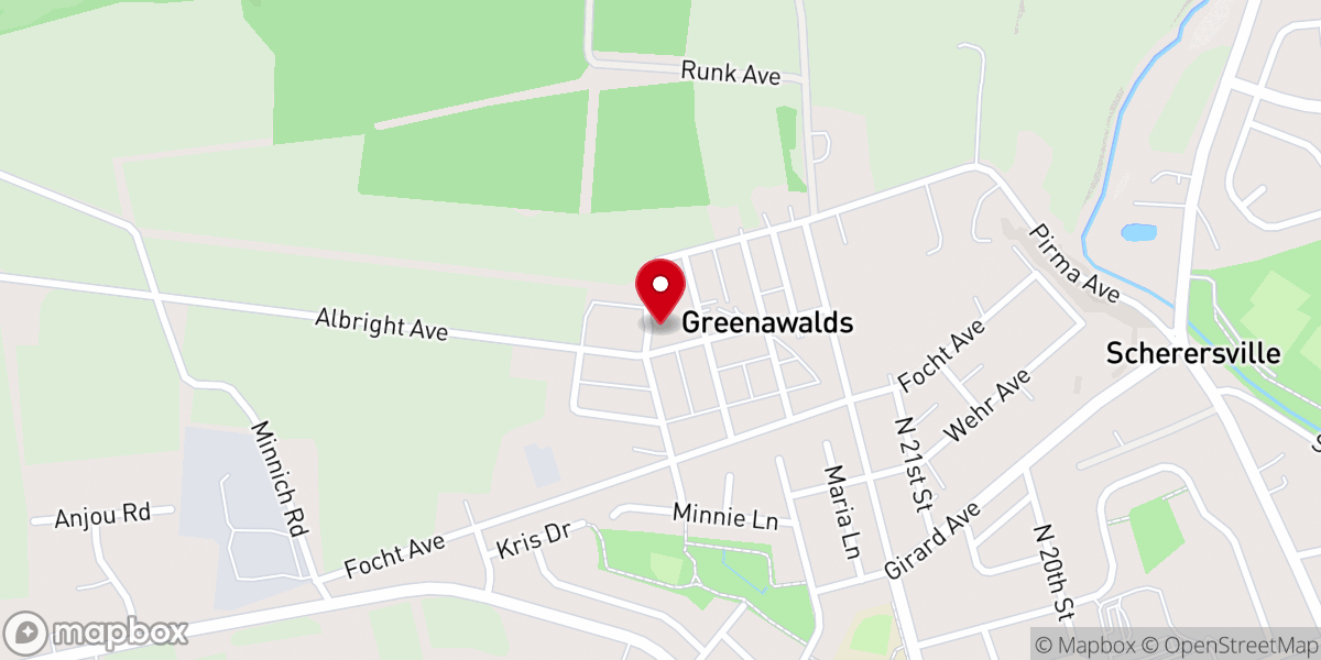 Map showing location of United Church of Christ Greenawalds