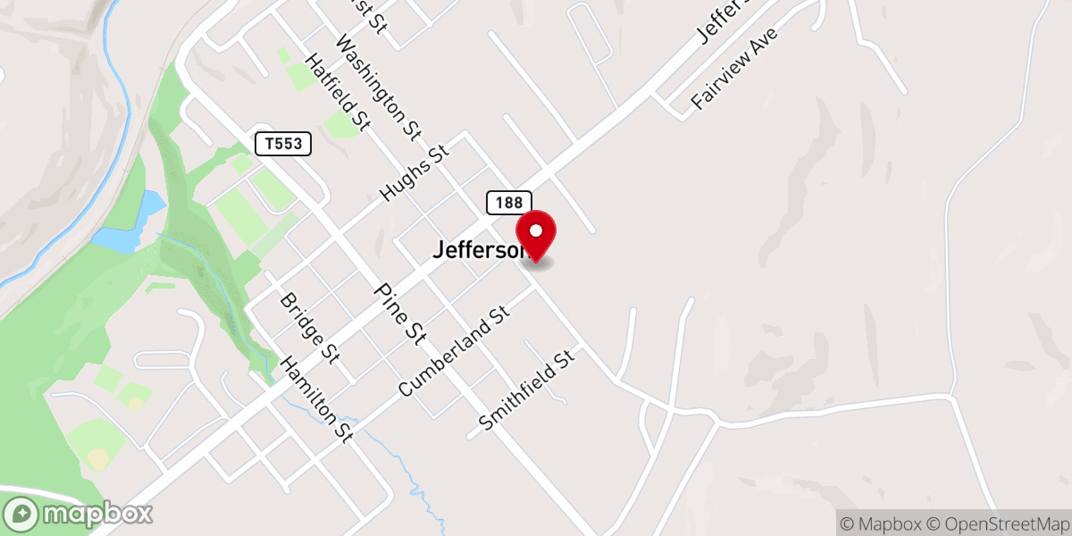 Map showing location of Jefferson Church of the Nazarene