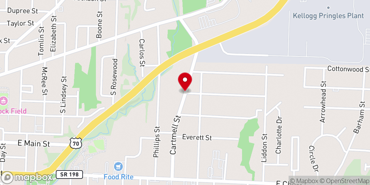 Map showing location of East Jackson Baptist Church