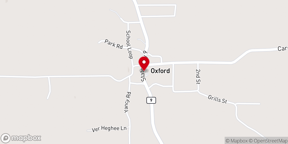 Map showing location of Oxford Baptist Church