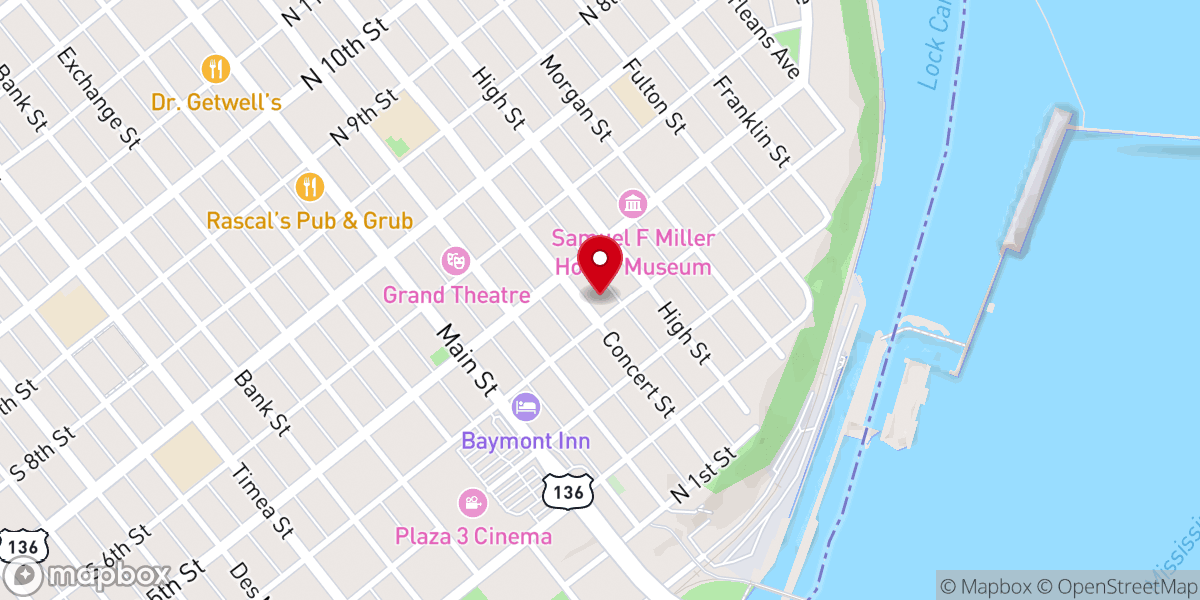 Map showing location of St. John's Episcopal Church