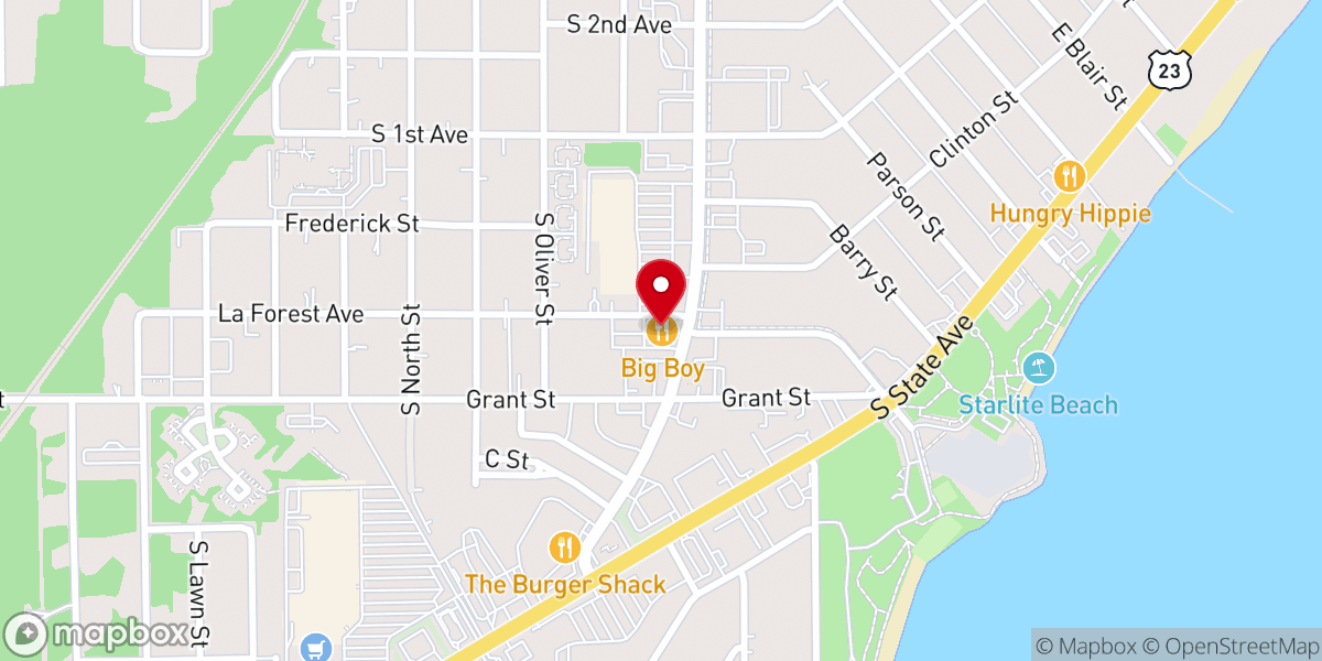 Map showing location of Big Boy