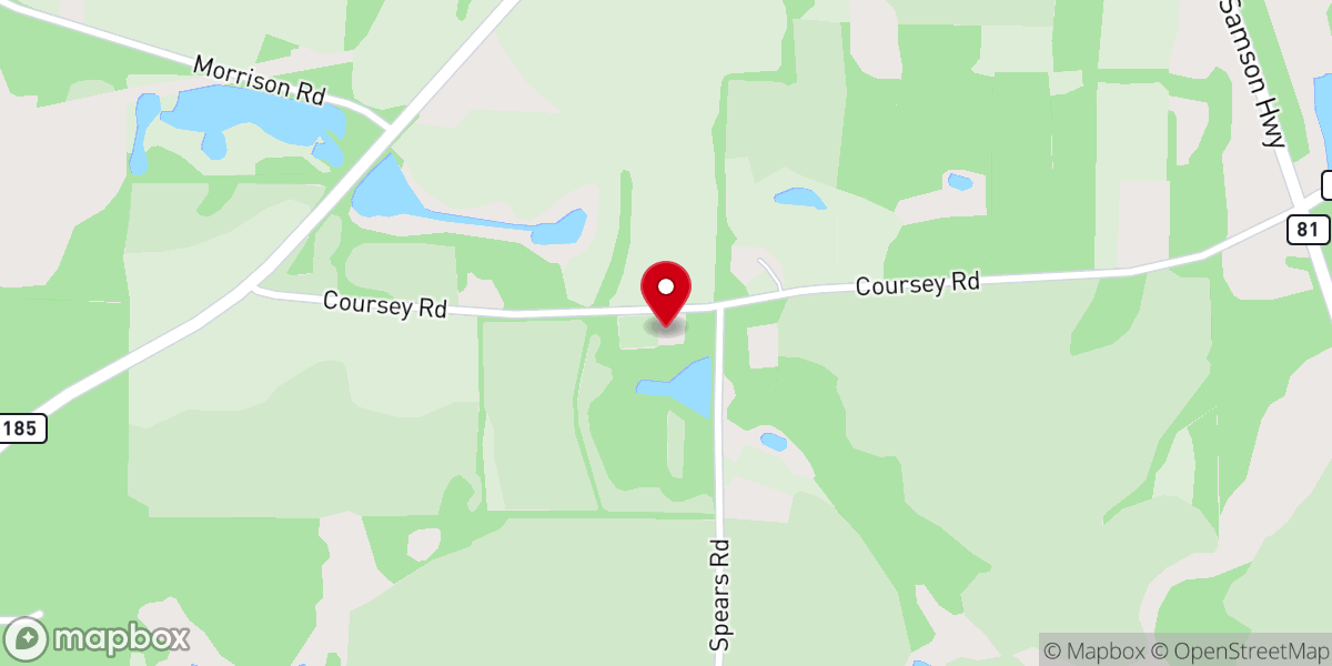 Map showing location of Beulah Anna Church