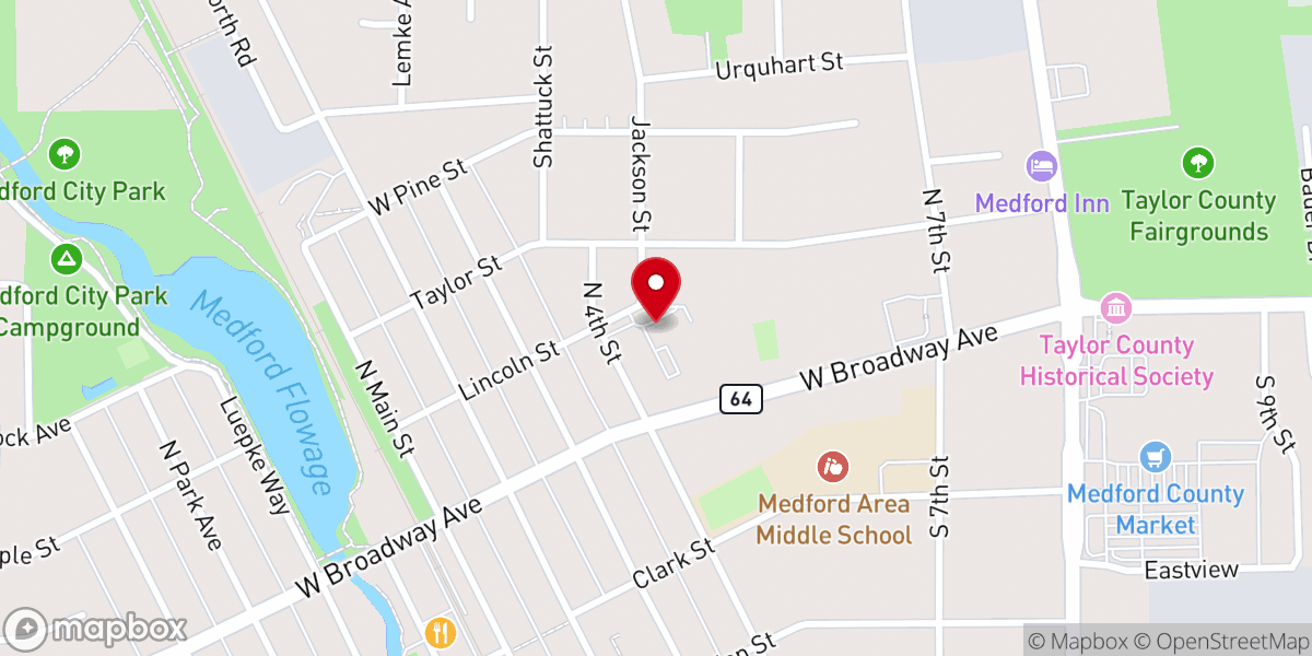 Map showing location of Immanuel Lutheran Church & School