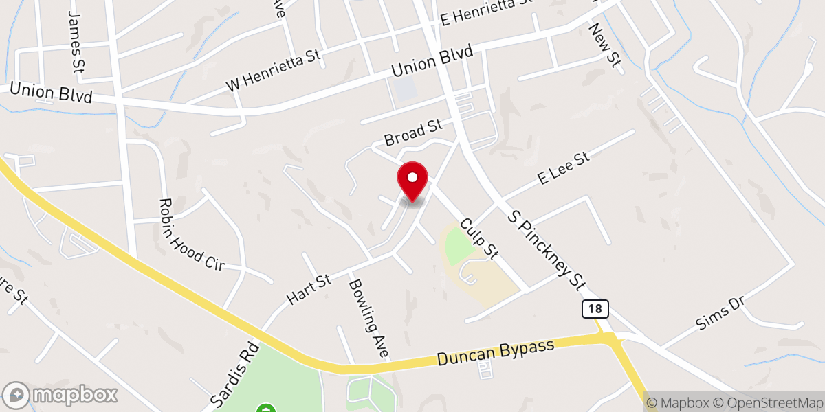Map showing location of Unity United Methodist Church