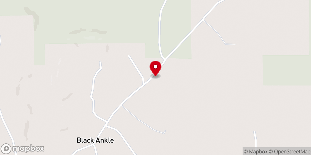 Map showing location of Black Ankle Church