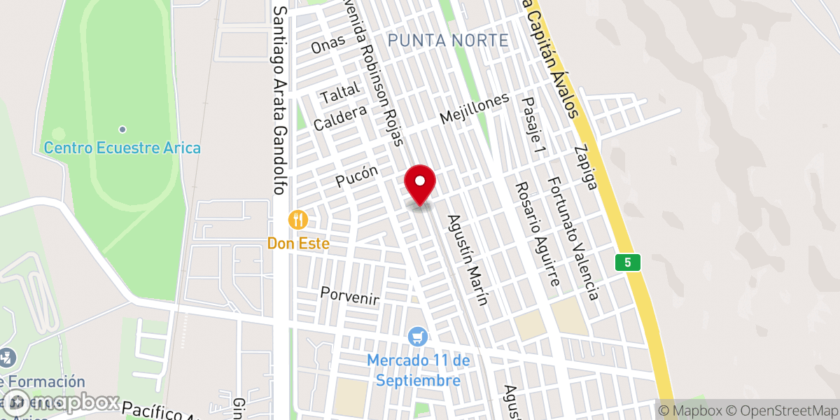 Map showing location of Iglesia Mundial Arca de Noé