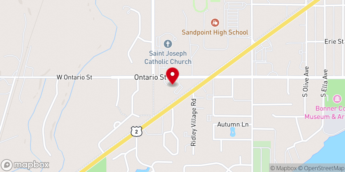 Map showing location of Sandpoint Bible Fellowship