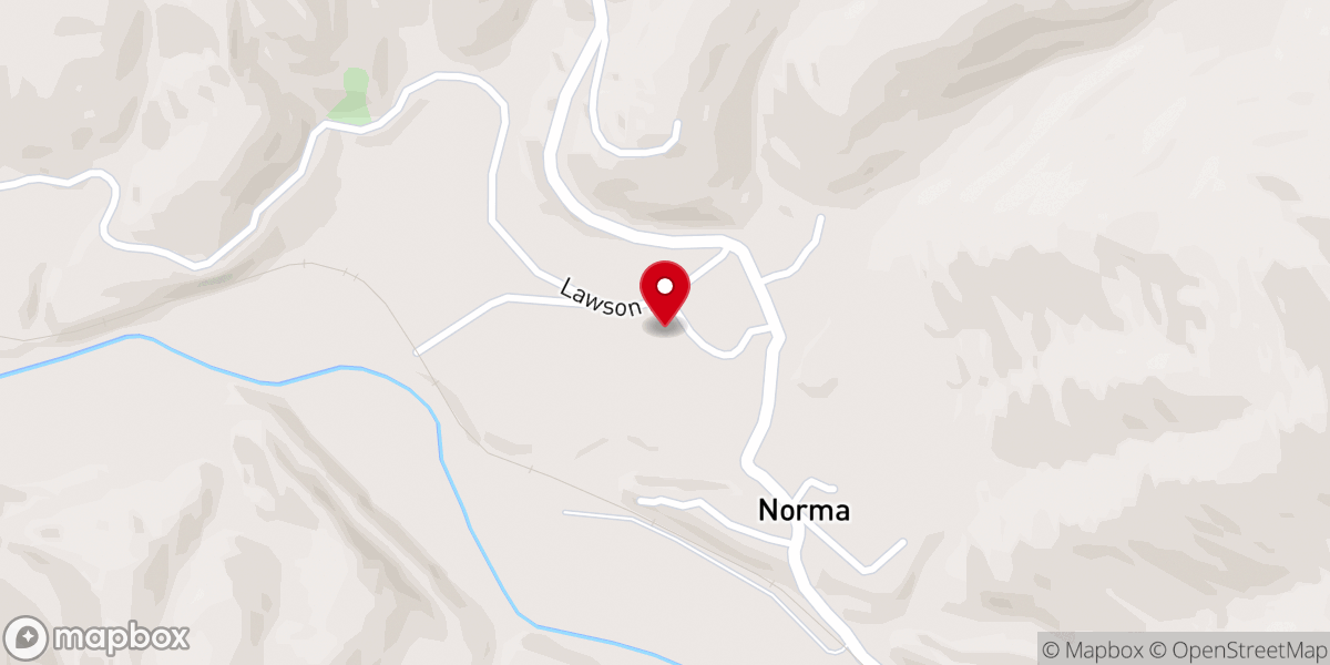 Map showing location of Norma Missionary Baptist Church