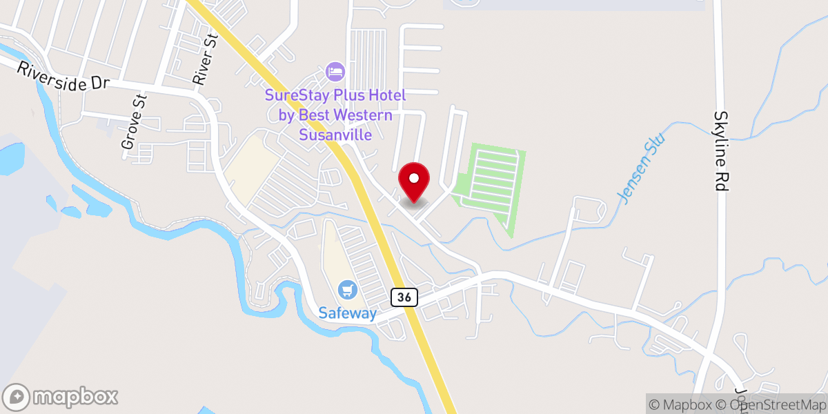 Map showing location of Susanville Seventh-Day Adventist Church
