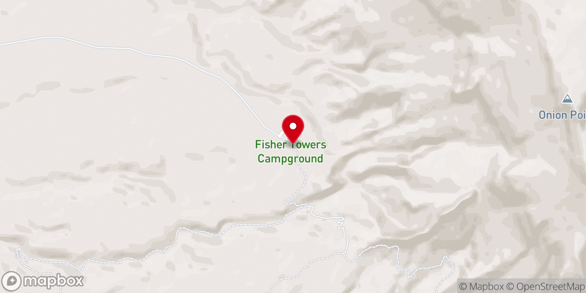 Map showing location of Fisher Towers National Recreation Trail